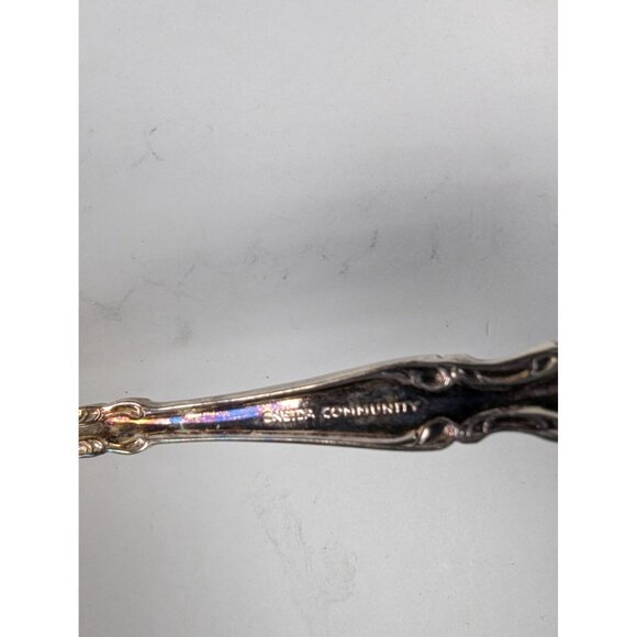 Vintage Oneida Beethoven Silverplate Flatware Cold Meat Fork Serving 8 5/8" - Picture 7 of 9